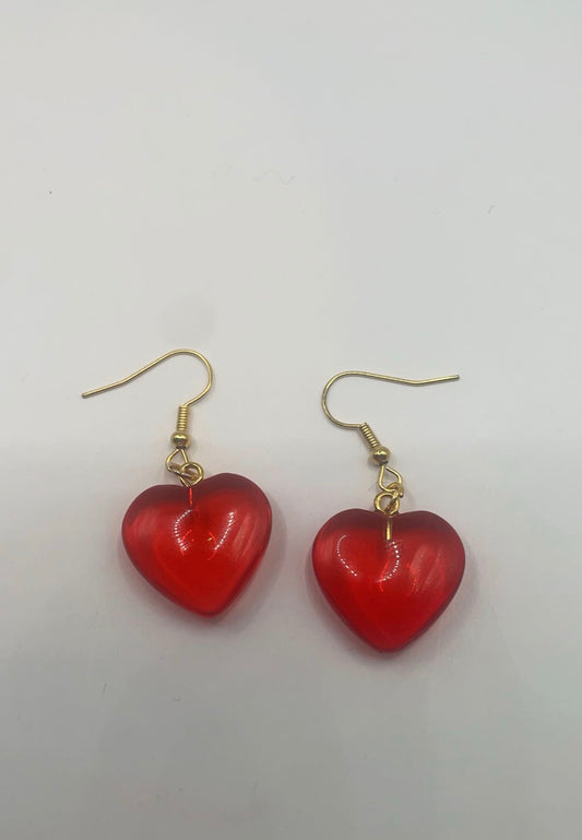 Red hearts earrings