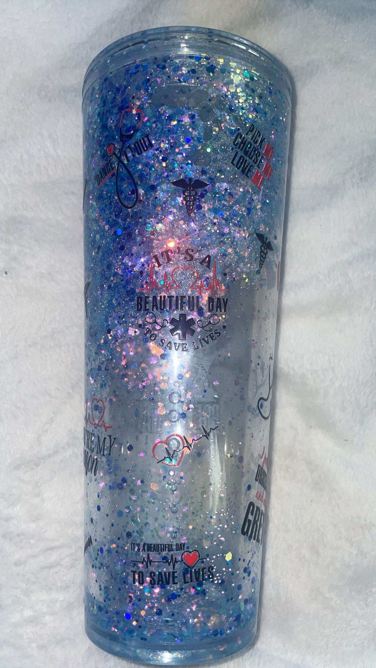 Greys inspired snow globe tumbler