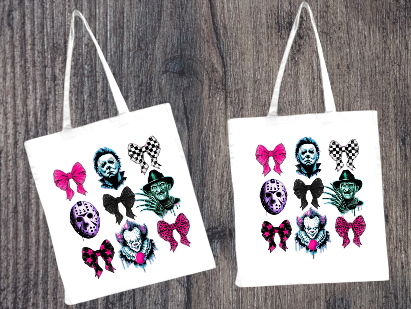 Horror bows tote bag