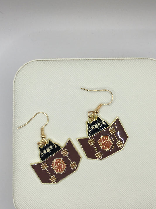 D and D cat earrings