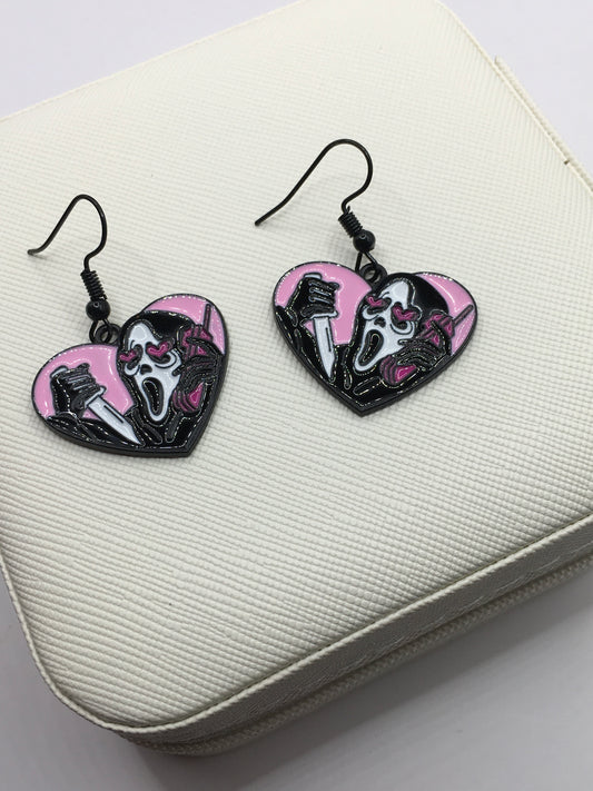 Heart face earrings