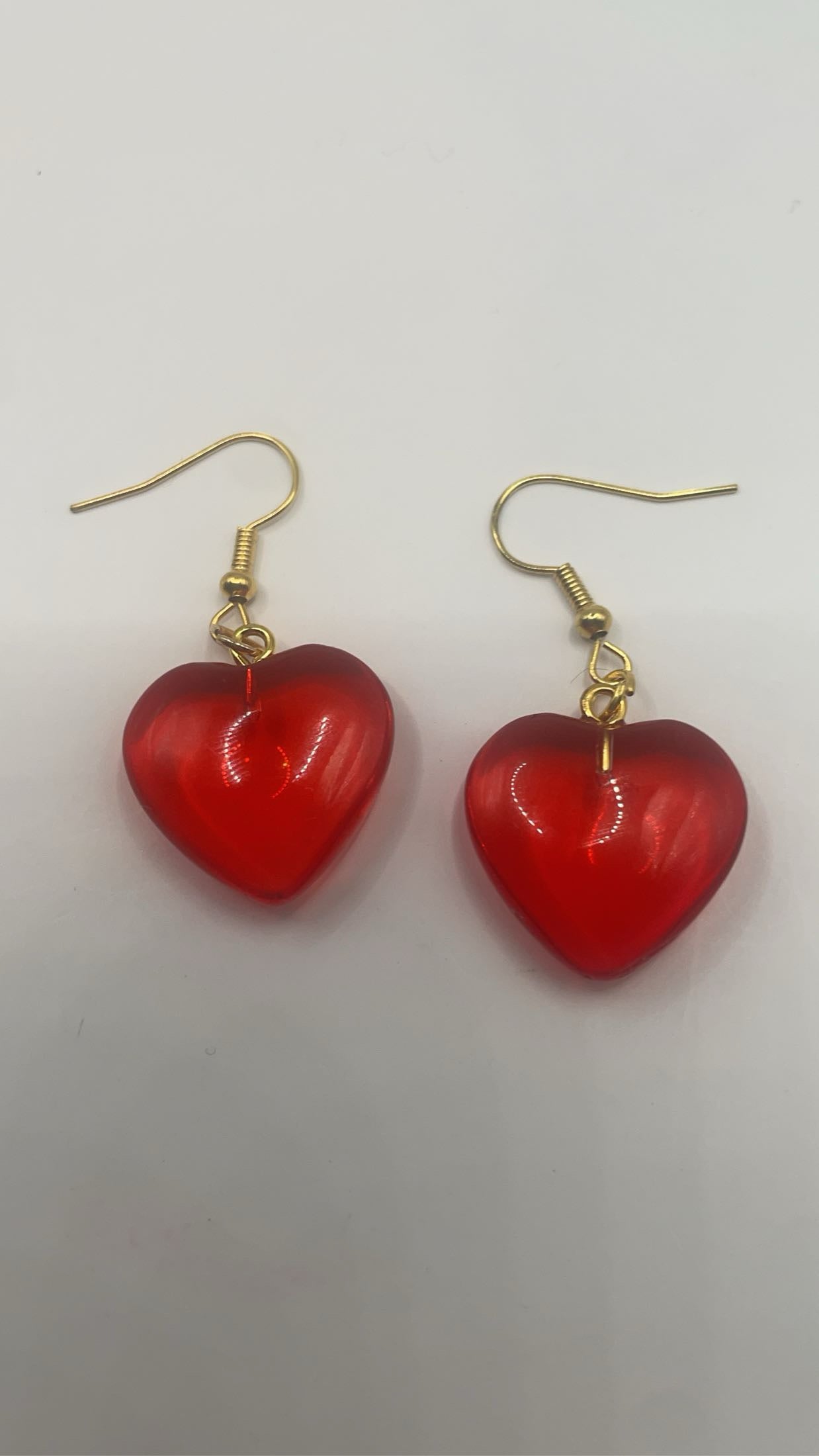 Red hearts earrings