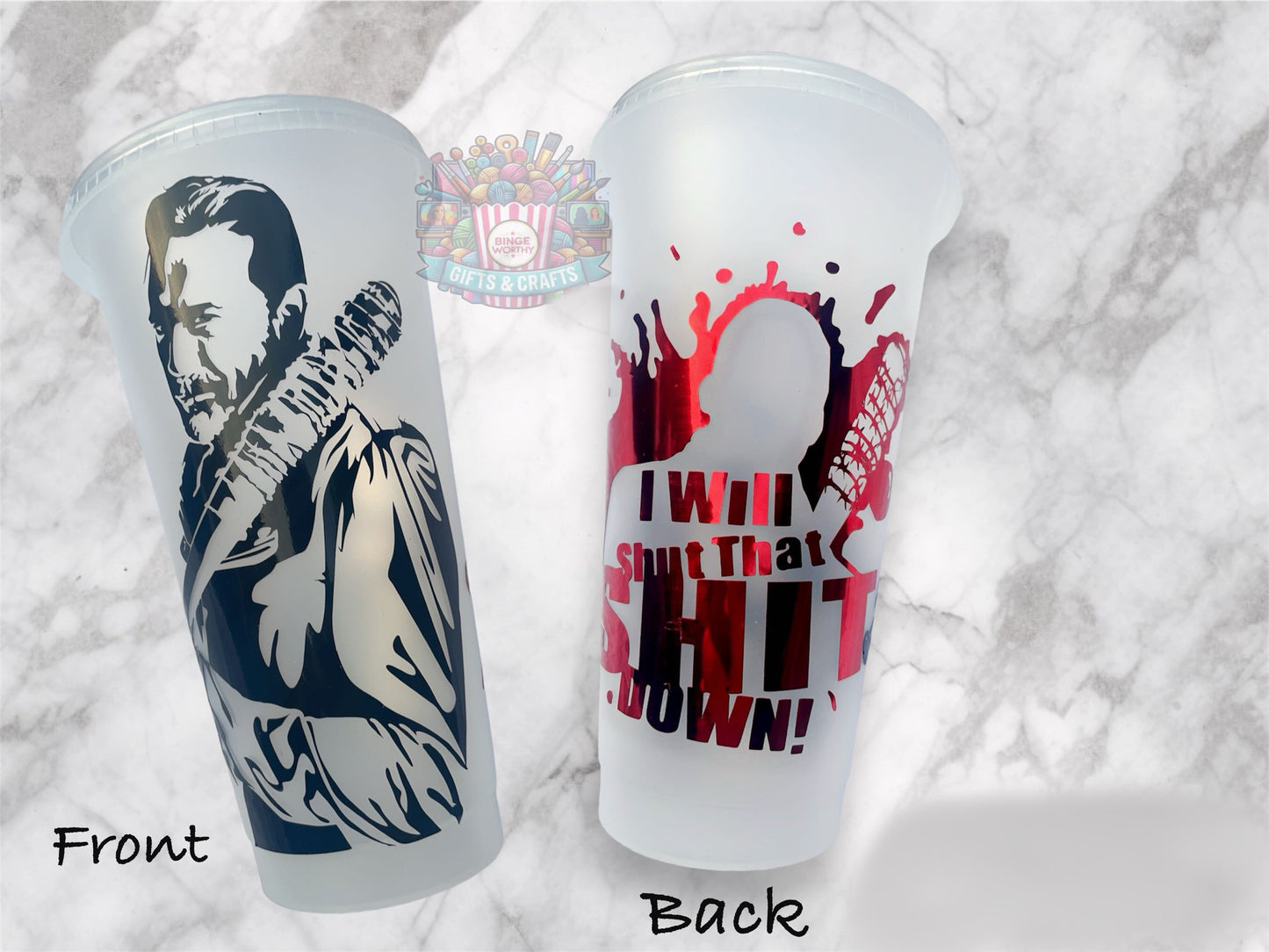 Negan inspired 24oz cold cup